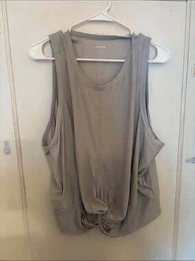 Old Navy Light Gray Knot-Front Tank Top